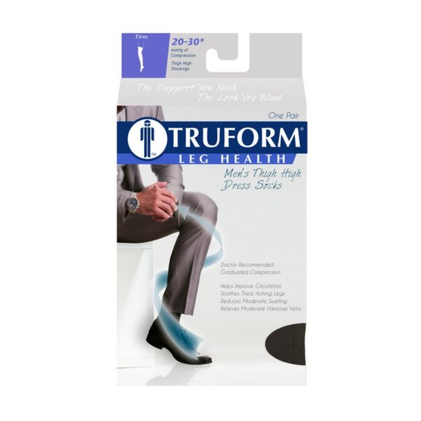 Truform Thigh High Socks / Men's Dress Style / 20-30mmHg 1945
