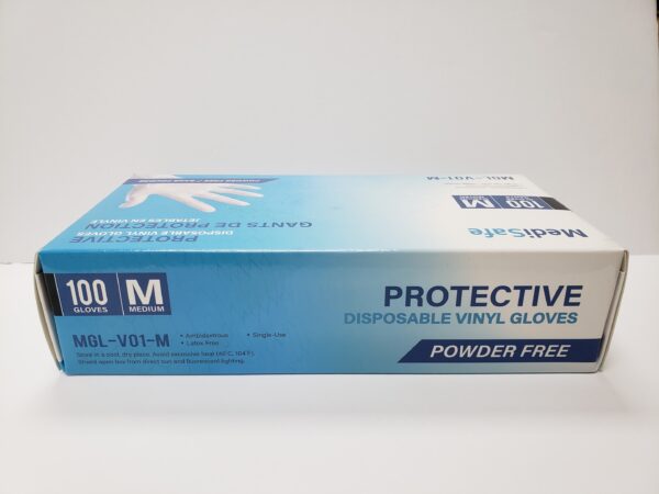 MediSafe Protective Disposable Vinyl Gloves 100 per Box